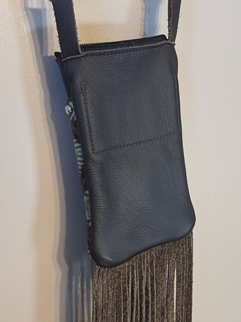 Custom Made/One Of A Kind Style Leather Fringed Hip Clip/ Crossbody Bag - Picture 6 of 10